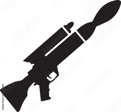 Black missile launcher rifle illustration