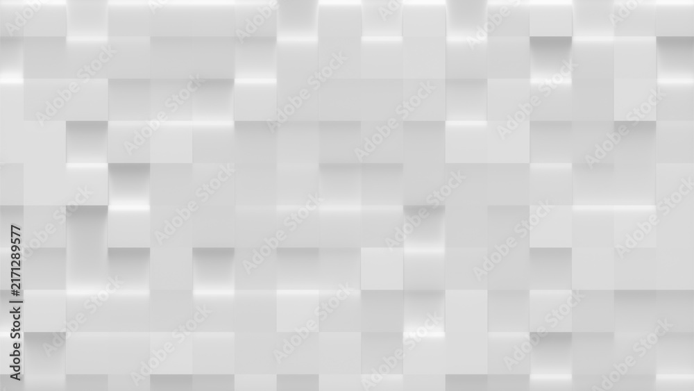 Obraz premium Minimalist white 3D block texture with soft shadows and highlights.