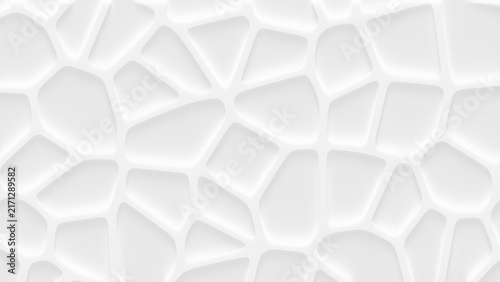 Abstract white 3D background with organic cellular Voronoi pattern.