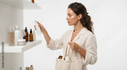 woman buying cosmetics