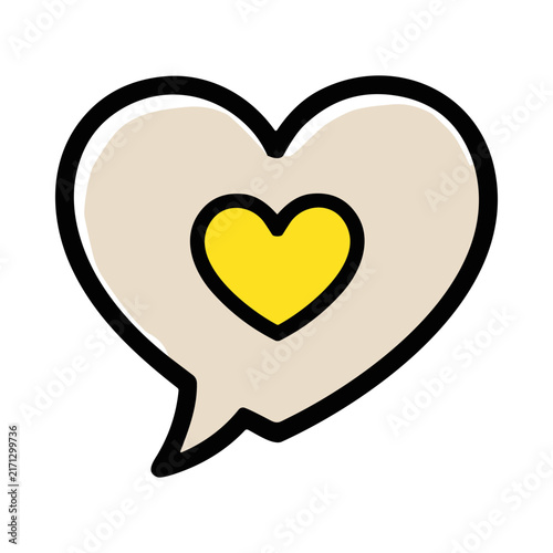 Fotografie Speech bubble with a heart inside expressing love and affection