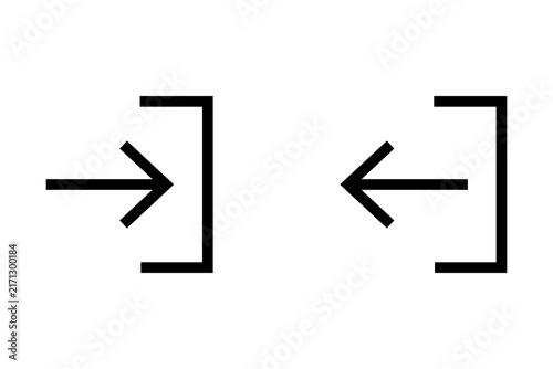 Fotografie Black login and logout icon symbols for website navigation and user interface de