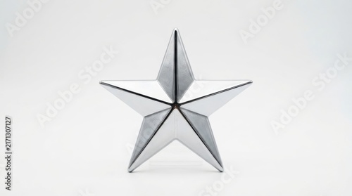 Shiny metallic silver star ornament