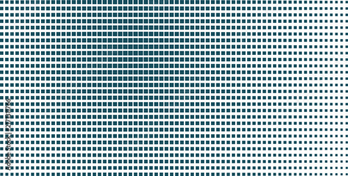 Abstract halftone grid pattern with dark blue square dots creating a gradient effect on a white background, for geometric textures