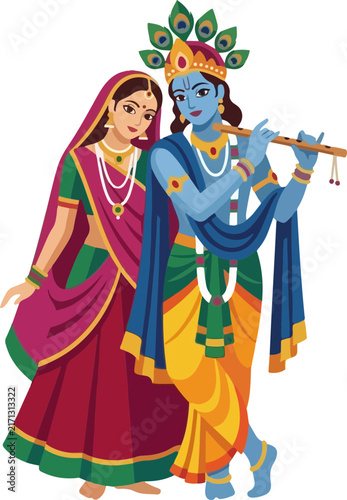 Photography Illustration of Radha and Krishna