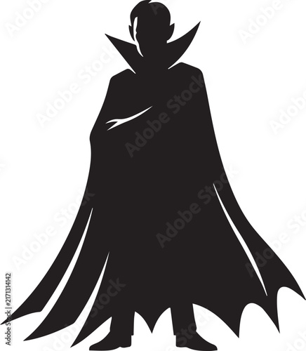 Bild auf Leinwand Vampire Silhouette Icon, Halloween Horror Vector Illustration