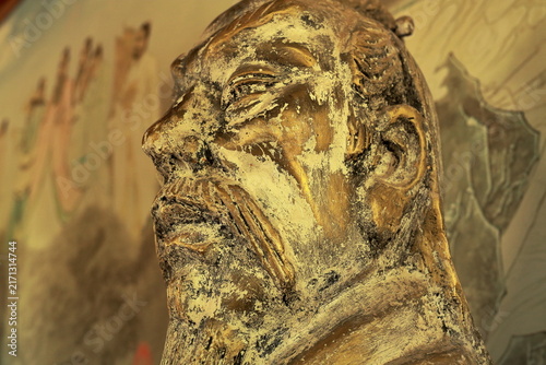 Weathered Bust of Yu the Great in Dengfeng, China