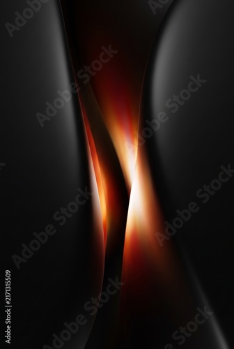 Crossed 3D ribbons glowing along twin seams