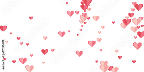 Origami sweet heart shapes confetti background design. Wedding decorative ele...