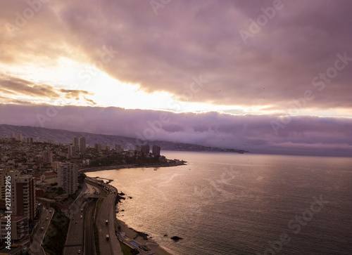 foto aérea costa de Chile, Viña del Mar 06 ocaso