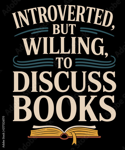 Принти на полотні Introverted Book Lover Reading Humor
