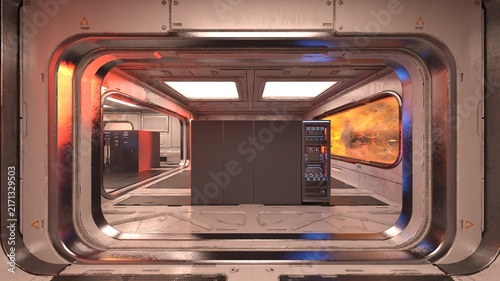 サーバールーム　3DCGレンダリング