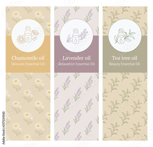 Essential Oils Collection - Chamomile, Lavender, Tea Tree - Natural Skincare and Aromatherapy