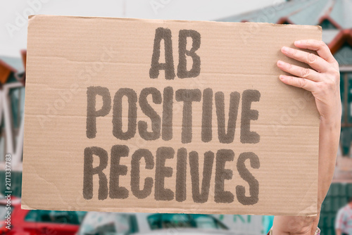 Canvastavla "AB positive receives" Universal recipient can take any type