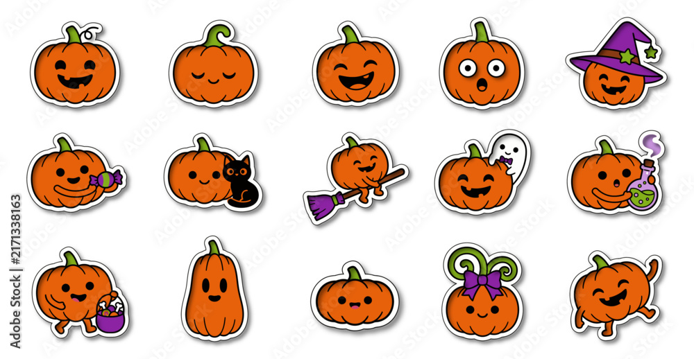 Fototapeta premium Jack-o-lantern_sticker_sheet_design