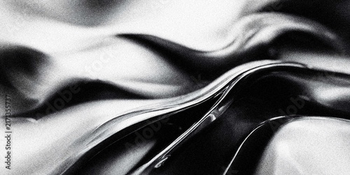 Foto Close-up of black leather fabric with textured surface and flowing folds
