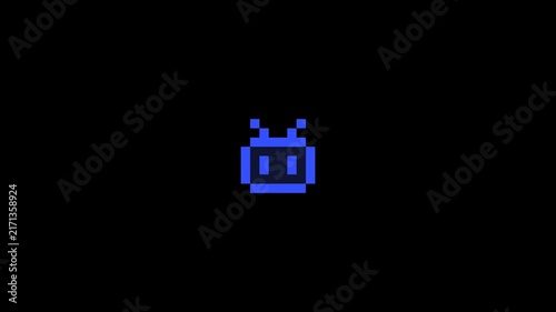 Robot Face Pixel Art Animation Loop