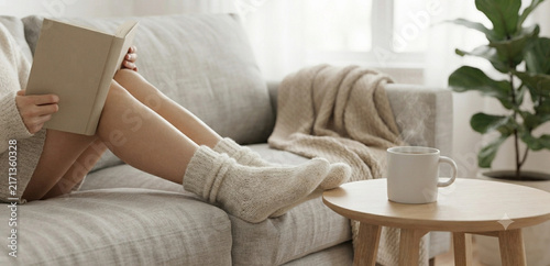 woman reading a book