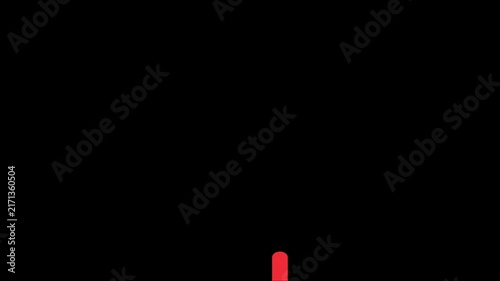 Red vertical lines falling motion background, abstract minimalist digital animation loop 4k