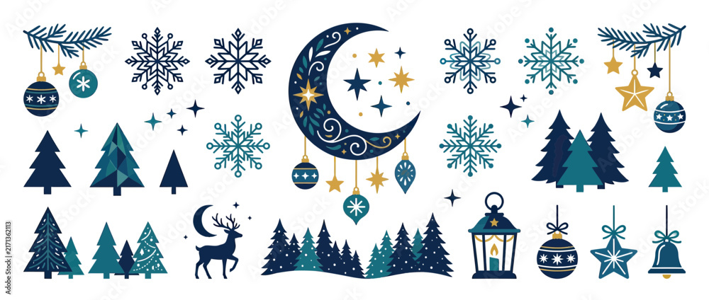 Fototapeta premium Winter Holiday Elements Collection - Isolated Design Assets