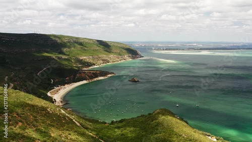 Exploring the Coastline and Ocean View From the Hilltop at Midday in a Coastal Area aerial view