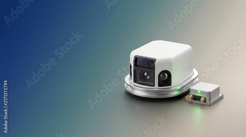 Obraz na płótnie Advanced navigation sensor module with lidar and camera for autonomous systems