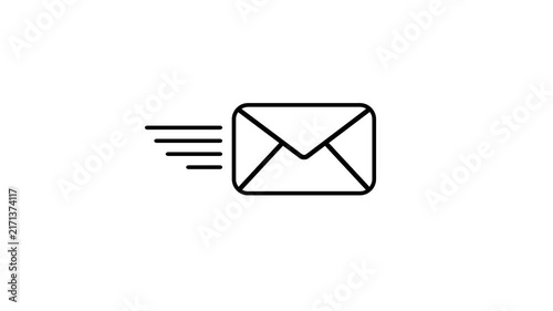 Mail email message sending envelope icon animation 4k video