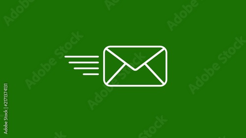 Mail email message sending envelope icon animation 4k video