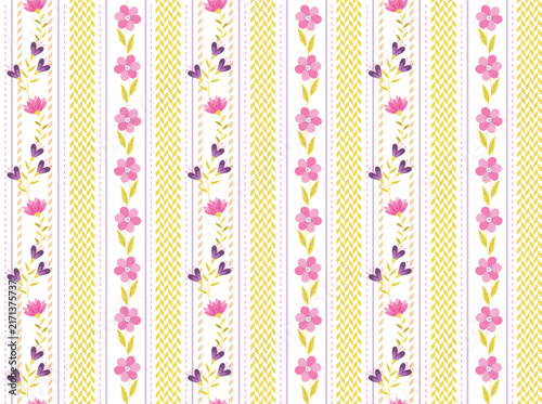 Flower Stripe herringbone Texture pattern