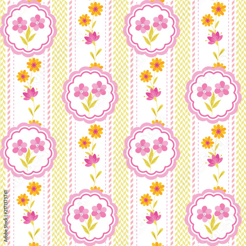 Flower Stripe herringbone Texture pattern