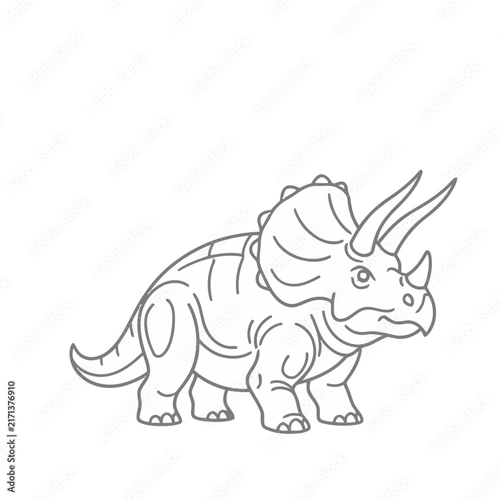 Fototapeta premium Triceratops dinosaur outline