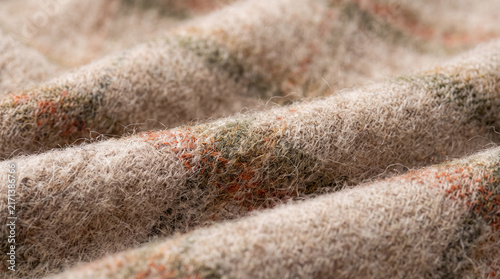 Soft Brushed Wool Textile Texture with Rust and Olive Accents