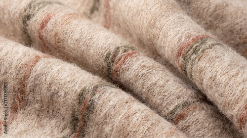 Brushed Wool Fabric Texture with Soft Rustic Stripes
