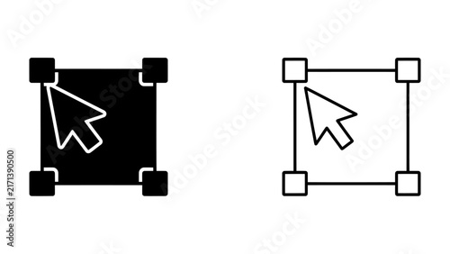 Selection Tool Icons: A graphic representation of selection tool icons, illustrating the concept of selection and transformation in digital design.