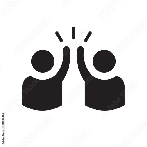 high five icon. simple solid vector