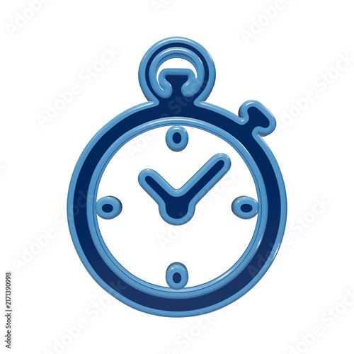 Quadro su tela 3D rendered blue stopwatch icon for sports timing and performance tracking, mini
