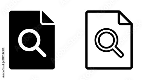 Search Icon Symbol: A visual representation of search functionality with a magnifying glass symbol on a document.