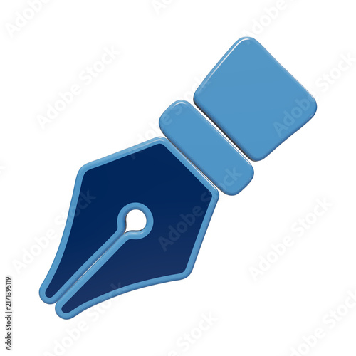 Konstfotografi Fountain pen nib 3D icon for writing and calligraphy concepts digital for creati