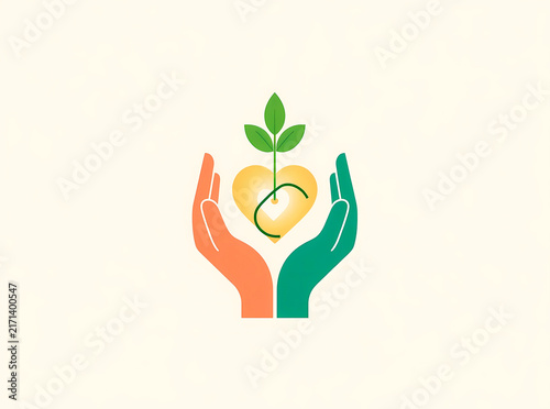 Simple Corporate Social Responsibility and Community Care Concept