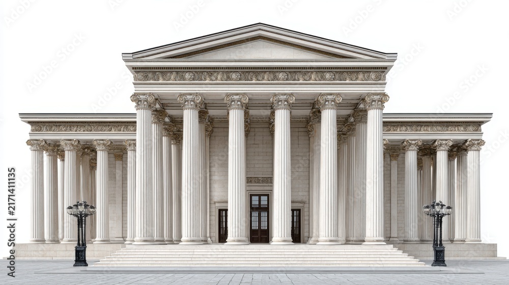 Obraz premium Majestic Neoclassical Building with Grand Columns and Steps