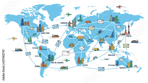 Global Logistics and International Business Connectivity Map