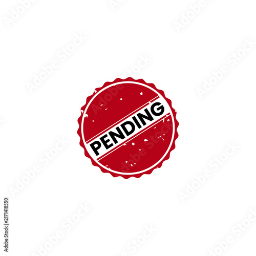Quadro su tela Red circular rubber stamp with the word pending written in bold black capital le