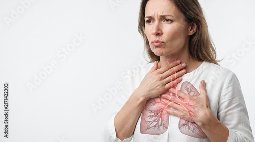 Woman has breathing difficulty