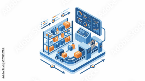 Automated warehouse conveyor belt system moving shipping boxes.