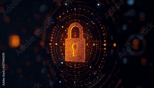 Close-Up Digital Padlock Keyhole Mechanism Detail Concept Render