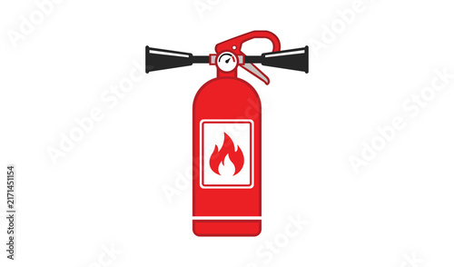 Foto Red fire extinguisher icon vector