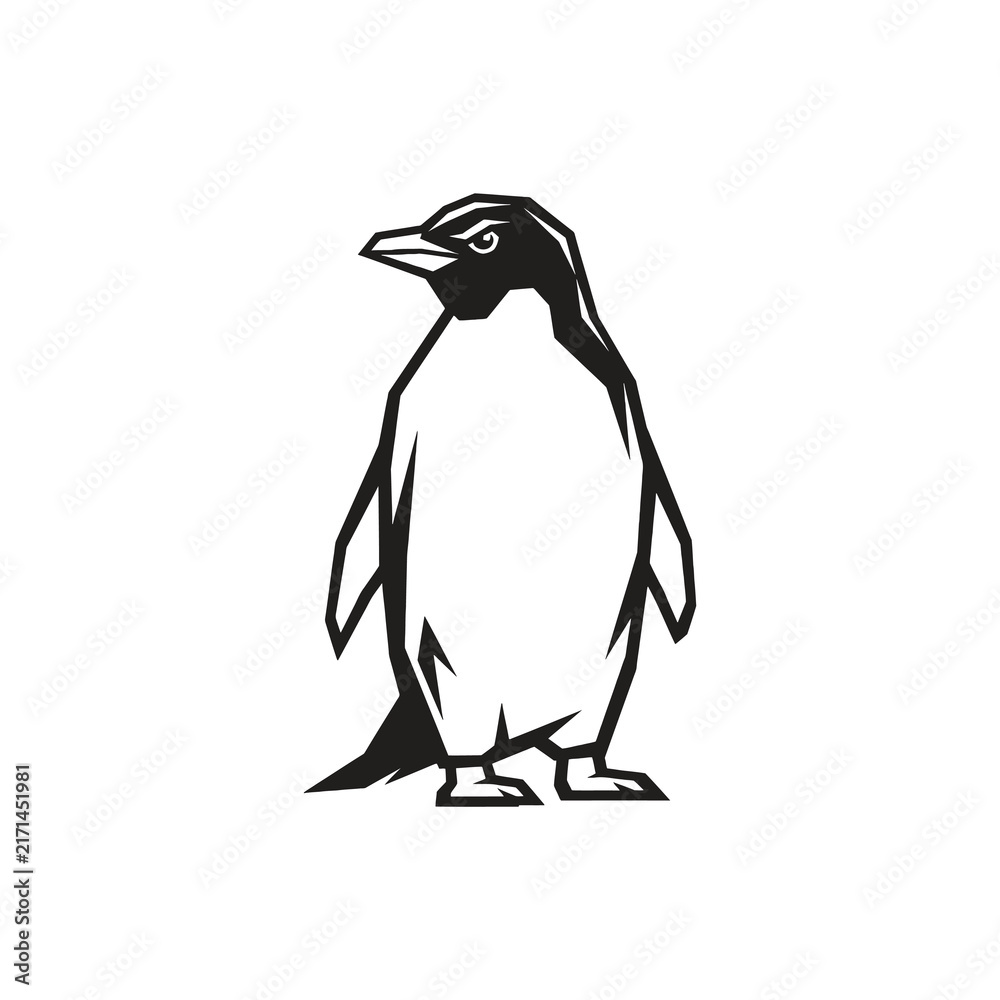 Obraz premium Cute penguin standing polar animal vector illustration