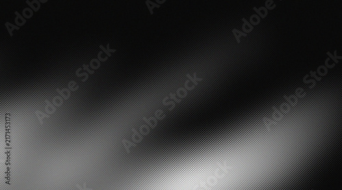 Abstract black and white halftone wave background with noise texture.