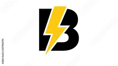 Letter B logo with yellow lightning bolt.