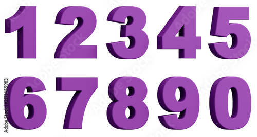 Canvas Print 3D素材_数字_紫